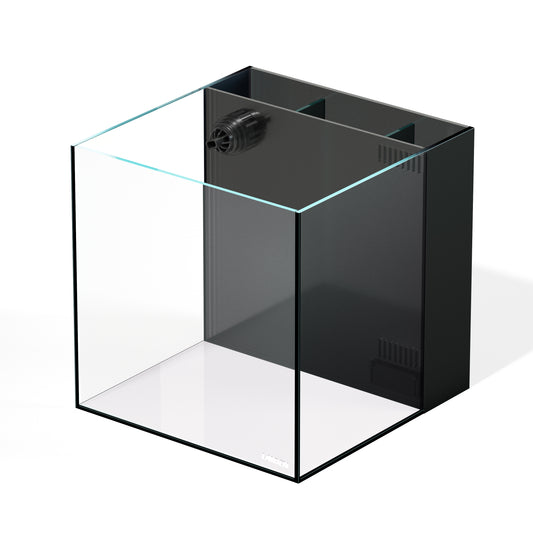 LANDEN Ultra Clear Glass Rimless Low Iron Aquarium Tank with Rear Filtration Chamber for Salt and Fresh Water, Made of All Glass