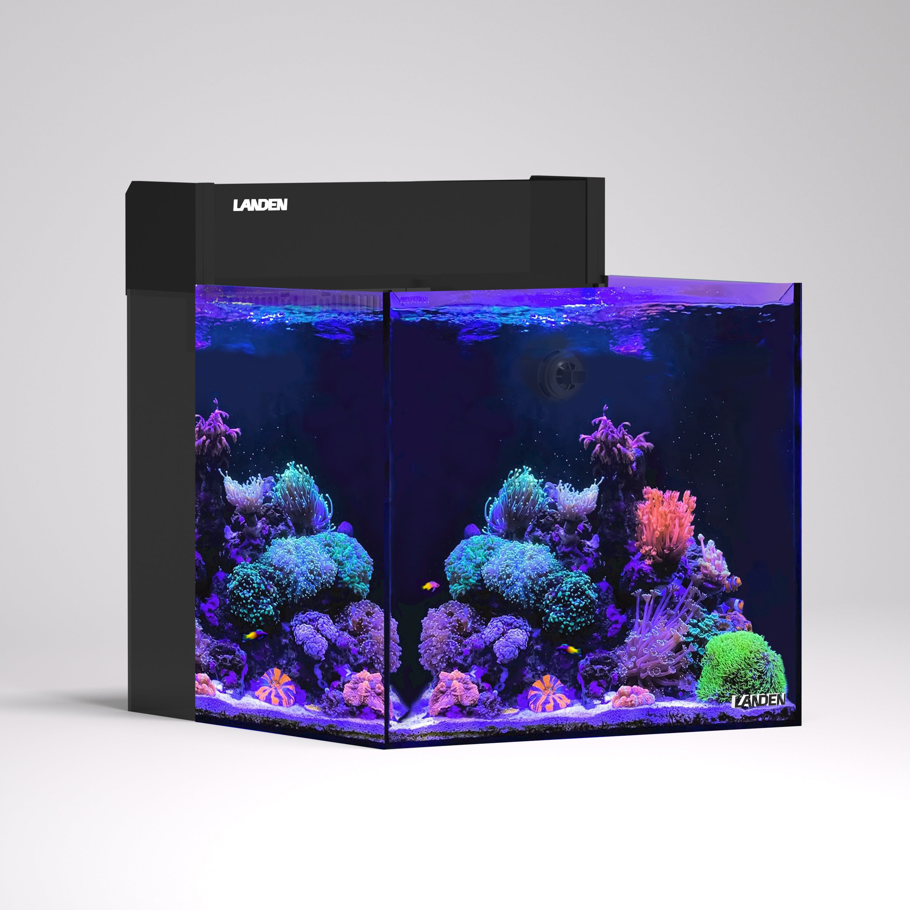 LANDEN EzCube EC 45 Rimless Aquarium Tank, 14.5 Gallon, 17.7x17