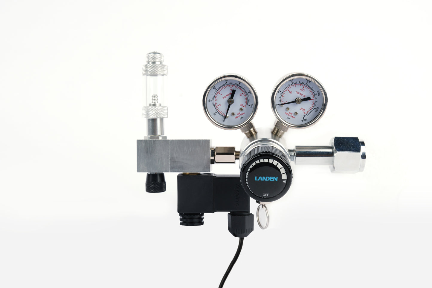 LANDEN AverVita CO2 Regulator Efficient Control with Integrated DC 12V Solenoid and Precision Bubble Counter,CO2 Indicator Solution Kit Included