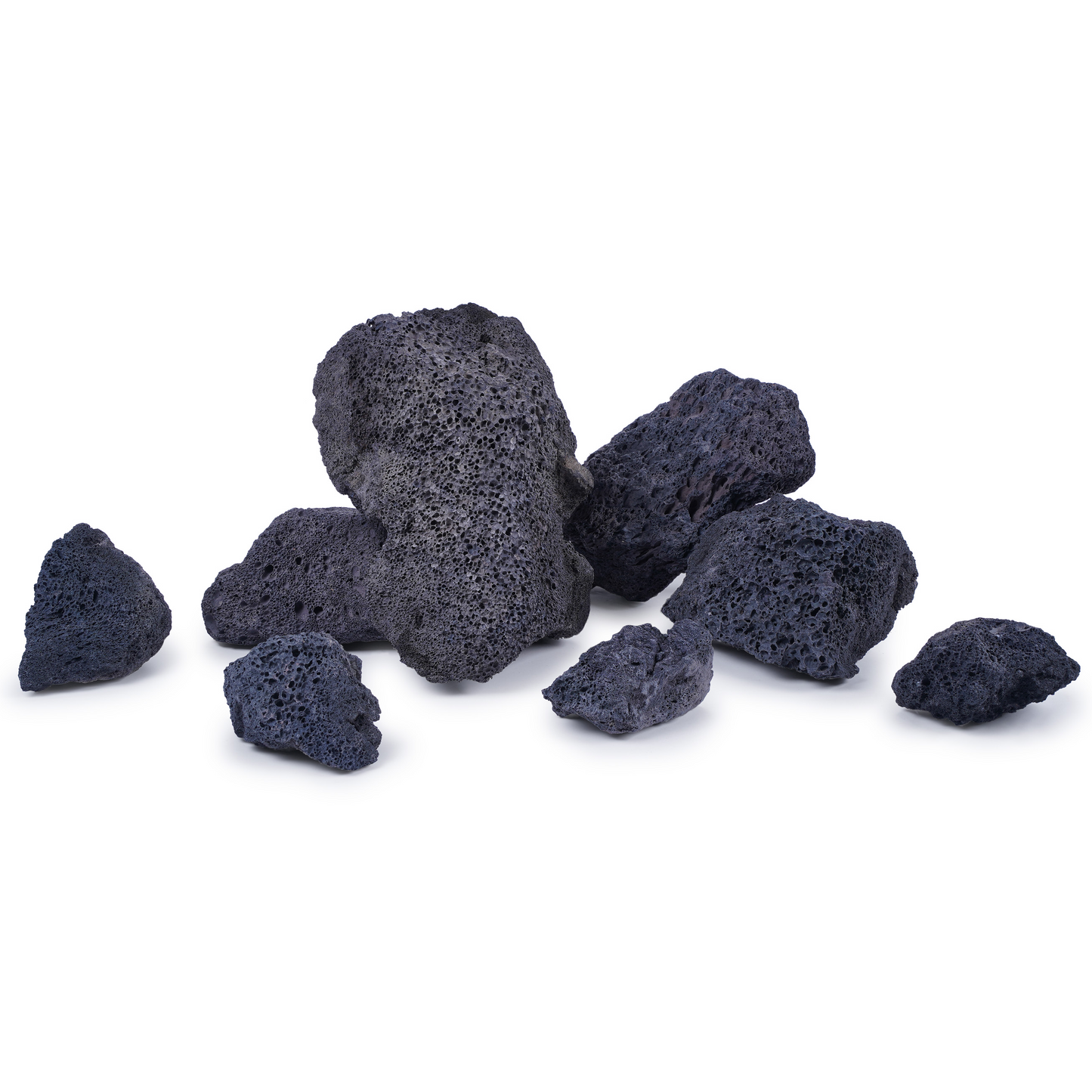 LANDEN Black Lava Stones for Aquascaping (16lbs,3-10 inches)11pcs