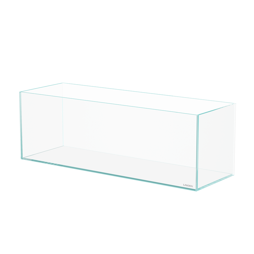 LANDEN 60L Long Rimless Aquarium — 5.8 Gal Ultra-Clear Low-Iron Booksh ...