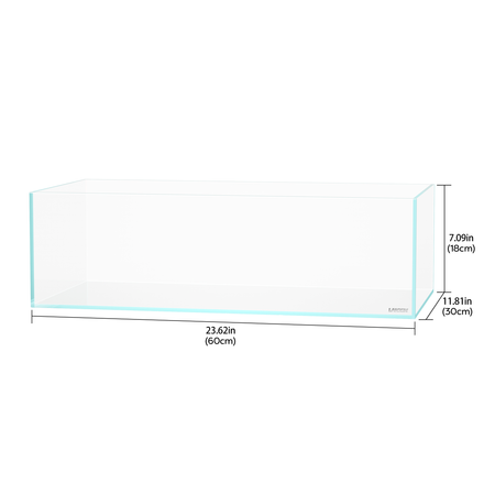 LANDEN 60S Shallow Rimless Aquarium — 7.9 Gal Ultra-Clear Low-Iron Aquascaping Tank (60×30×18cm)